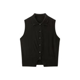 Women's Wool Blend Collared Knit Vest